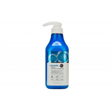 FarmStay Шампунь-кондиционер с коллагеном - Collagen water full shampoo&conditioner, 530мл