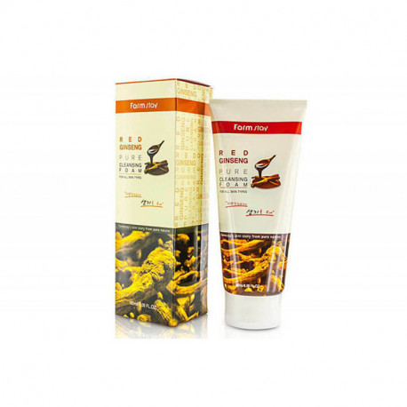 FarmStay Пенка для лица с женьшенем - Red ginseng pure cleansing foam, 180мл