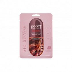 Jigott Маска ампульная с экстрактом красного женьшеня - Red ginseng real ampoule mask, 27мл